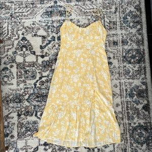 Abercrombie Tie-Strap Ruched Midi Dress